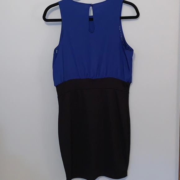 Black and Blue Mini Dress - Picture 3 of 3